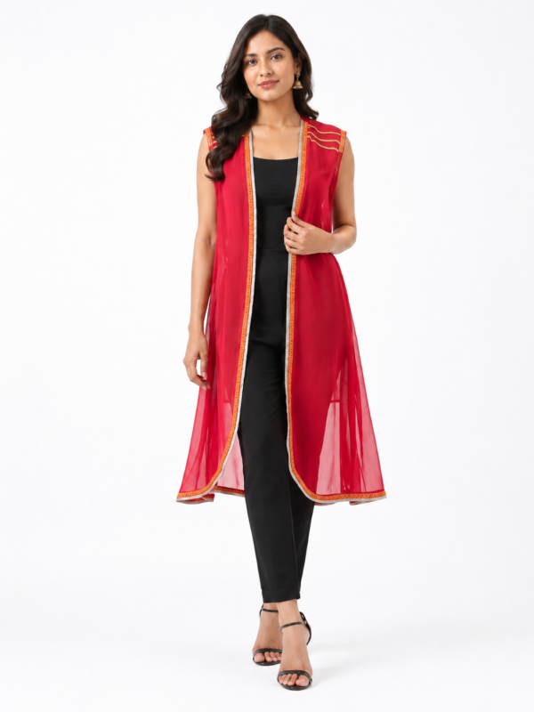Laal Nazakat Organza Jacket