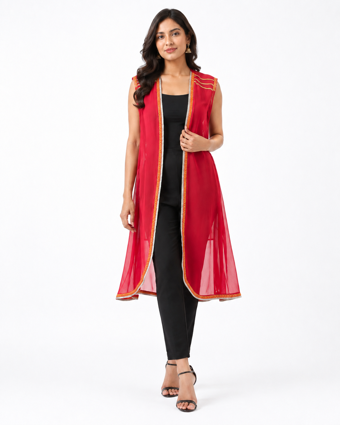 Laal Nazakat Organza Jacket