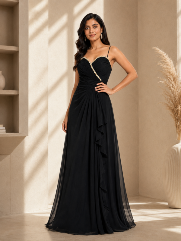Siyah Sitara Evening Gown